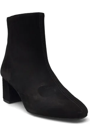 ANGULUS Bootie - Block Heel - With Zippe Shoes Boots Ankle Boots Ankle Boots With Heel Black