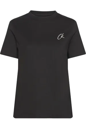 Calvin Klein Embroidered Ck Regular Tee Tops T-shirts & Tops Short-sleeved Black