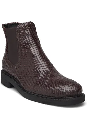 ANGULUS Booties - Flat - With Elastic Shoes Boots Ankle Boots Ankle Boots Flat Heel Brown