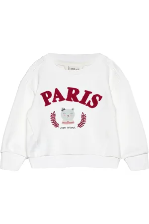 MANGO Embroidered Detail Cotton Sweatshirt Tops Sweat-shirts & Hoodies Sweat-shirts White