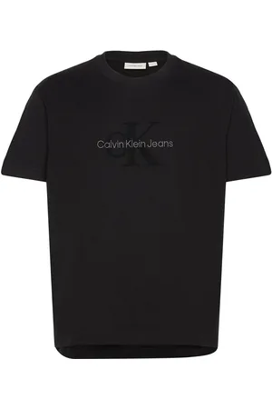 Calvin Klein Chenille Monologo Tee Tops T-shirts Short-sleeved Black
