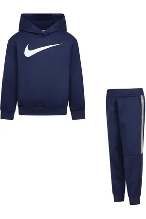 Nike Sportswear Club Poly Pullover Hoodie And Pants Set Sport Sweatsuits Navy