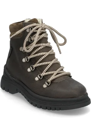 ANGULUS Boots - Flat - With Lace And Zip Nauhalliset Talvikengät Khaki Green