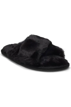 Hunkemöller Lia Fake Fur Slipper Aamutossut Tohvelit Black