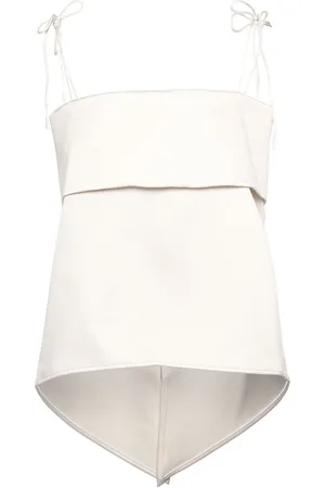By Malina Mette Open Back Strappy Top Tops Blouses Sleeveless White