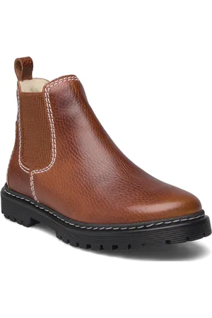 ANGULUS Booties - Flat - With Elastic Talvikengät Tarroilla Brown