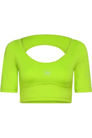adidas Asmc Crop Sport Women Sport Clothing Sports Tops & T-shirts Sport Crop Tops Sport Short-sleeved Crop Tops Green
