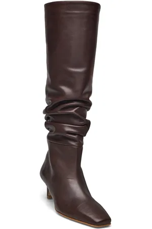 ALOHAS Kalila Brown Leather Boots Bootsit Nauhalliset Saapikkaat Brown