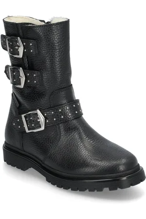 ANGULUS Boots - Flat - With Zipper Bootsit Nauhalliset Saapikkaat Black