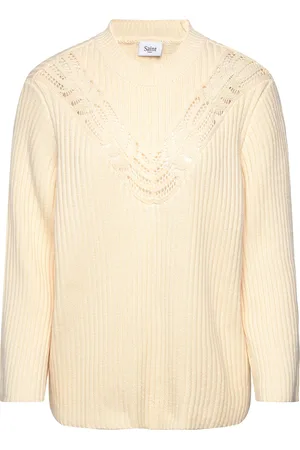 Saint Tropez Gilbertasz Pullover Tops Knitwear Jumpers Cream