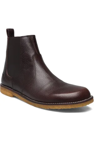ANGULUS Booties - Flat - With Elastic Shoes Boots Ankle Boots Ankle Boots Flat Heel Brown