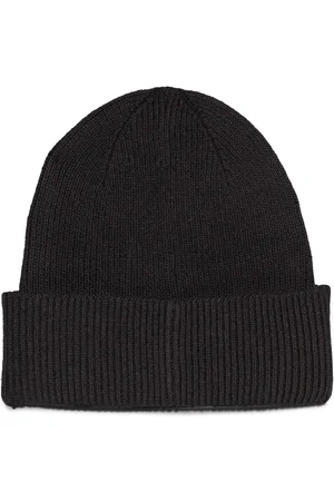 Calvin Klein Cotton/Wool Fine Rib Beanie Accessories Headwear Beanies Black
