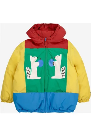 Bobo Choses Hungry Squirrel Color Block Anorak Toppatakki Green