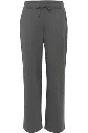Kaffe Kajenny Straight Pants Bottoms Trousers Wide Leg Grey
