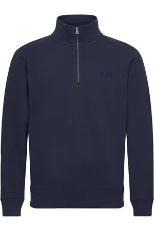 Superdry Essential Logo Half Zip Tops Knitwear Half Zip Jumpers Navy