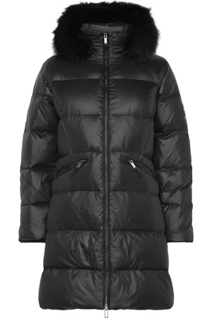 Calvin Klein Mw Padded Real Down Coat Topattu Pitkä Takki Black