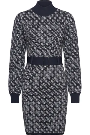 Guess Lise 4G Ls Belted Dress Swtr Lyhyt Mekko Navy