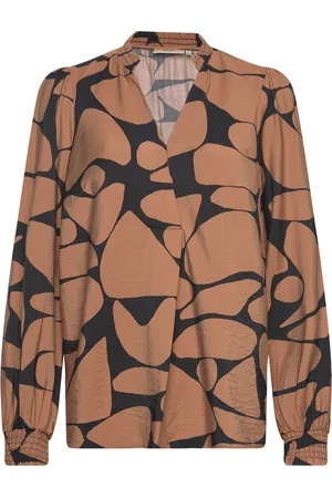 INWEAR Mettaiw Blouse Tops Blouses Long-sleeved Brown