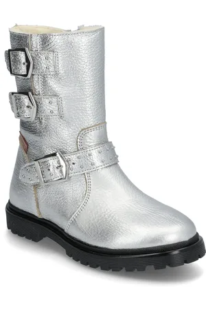 ANGULUS Boots - Flat - With Zipper Bootsit Nauhalliset Saapikkaat Silver