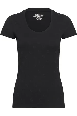 Guess Cn Ss Embellish G Logo Tee Tops T-shirts & Tops Short-sleeved Black