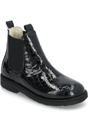 ANGULUS Booties - Flat - With Elastic Bootsit Nauhalliset Saapikkaat Black