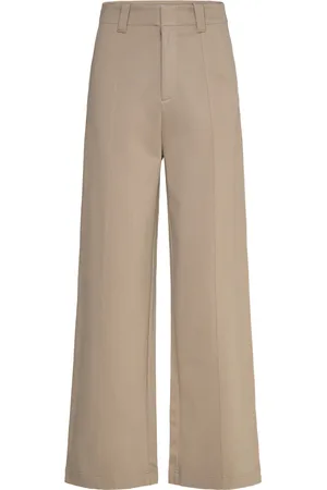 Calvin Klein Loose Milano Pant Bottoms Trousers Wide Leg Beige