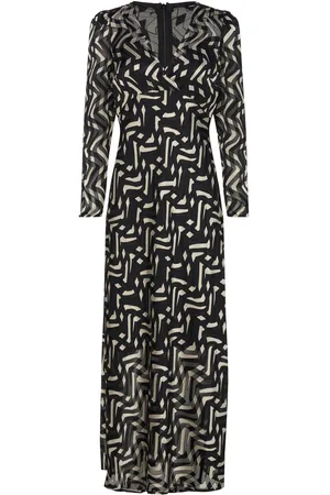 French Connection Diandra Satin Burnout Dress Maksimekko Juhlamekko Black