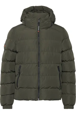 Superdry Hooded Sports Puffer Jacket Vuorillinen Takki Topattu Takki Khaki Green