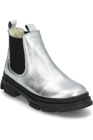 ANGULUS Booties - Flat - With Elastic Bootsit Nauhalliset Saapikkaat Silver