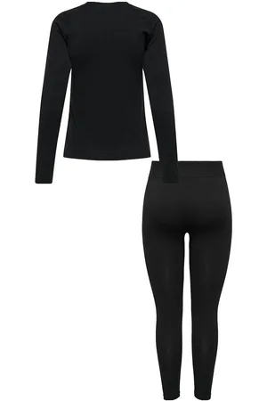 ONLY Onpst Seam Baselayer Set Sport Women Sport Clothing Sport Base Layers Sport Base Layer Sets Black