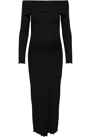 ONLY Olmesmeralda L/S Off Shoulder Dress Jrs Polvipituinen Mekko Black