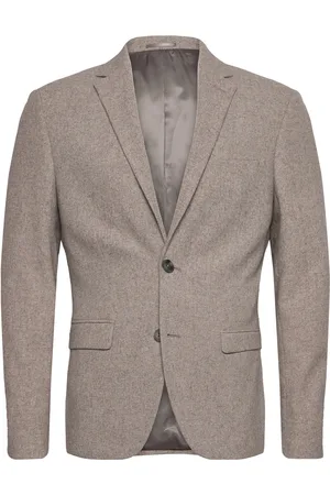 Lindbergh Flannel Wool Blend Blazer Suits & Blazers Blazers Single Breasted Blazers Beige