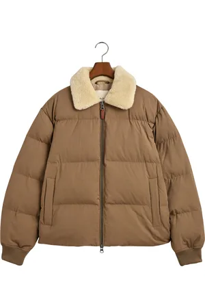 GANT Padded Flannel Puffer Jacket Vuorillinen Takki Topattu Takki Beige