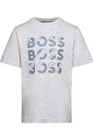 HUGO BOSS Short Sleeves Tee-Shirt Tops T-shirts Short-sleeved Grey