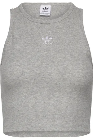 adidas Ess Rib Tank Sport Sport Clothing Sports Tops & T-shirts Sport Crop Tops Sport Sleeveless Crop Tops Grey