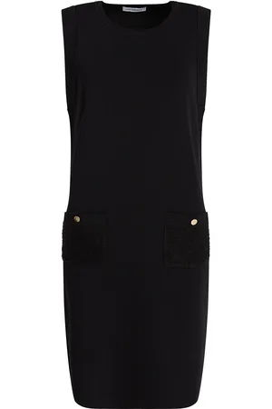 Ivo Nikkolo Viscose-Blend Knitted Dress, Doxina Polvipituinen Mekko Black