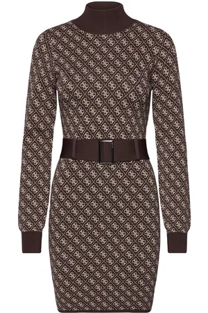 Guess Lise 4G Ls Belted Dress Swtr Lyhyt Mekko Brown