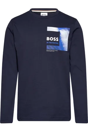 HUGO BOSS Long Sleeve T-Shirt Tops T-shirts Long-sleeved T-shirts Navy