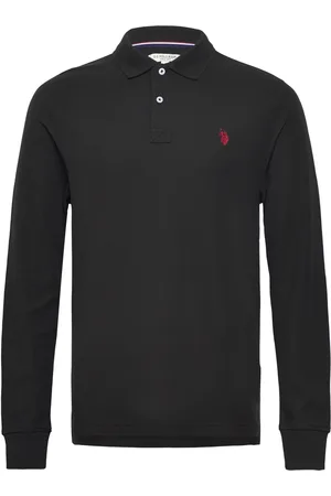 U.S. Polo Assn. Uspa Polo Ls Brett Men Tops Polos Long-sleeved Black
