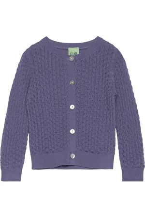 FUB Baby Pointelle Cardigan Tops Knitwear Cardigans Blue