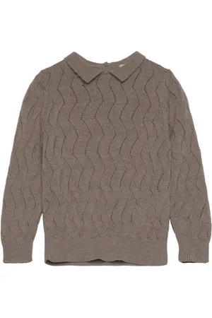 FUB Baby Pointelle Blouse Tops Knitwear Pullovers Beige