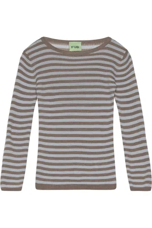 FUB Rib Blouse Tops Knitwear Pullovers Brown