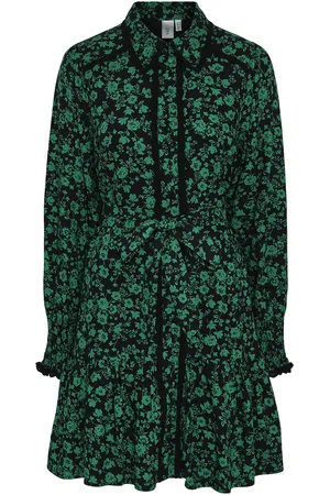 Y.A.S Tilera Ls Shirt Dress S. Noos Polvipituinen Mekko Green