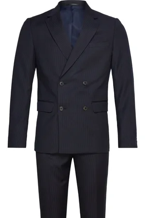 Lindbergh Narrow Striped Db Mens Suit Puku Navy