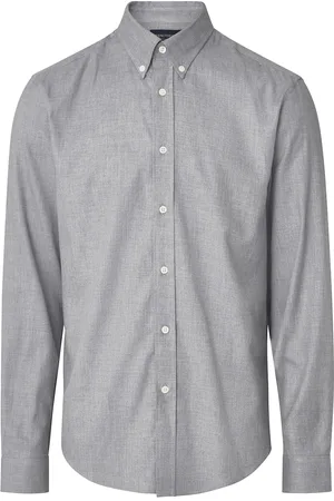 Lexington Casual Solid Flannel B.d Shirt Tops Shirts Casual Grey