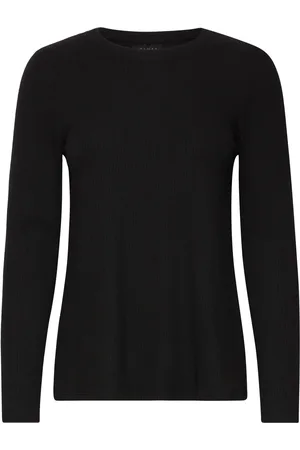 ONLY Olmhalle L/S O-Neck Slit Top Jrs Tops Knitwear Jumpers Black