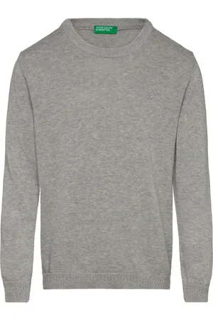 Benetton Sweater L/S Tops Sweat-shirts & Hoodies Sweat-shirts Grey