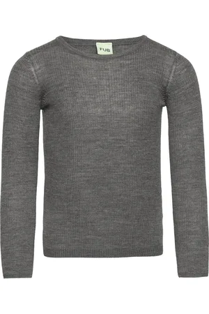 FUB Rib Blouse Tops Knitwear Pullovers Grey