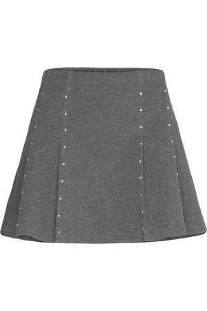MANGO Mini-Skirt With Studs Skirts Short Skirts Grey