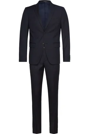 Lindbergh Narrow Striped Mens Suit Puku Navy